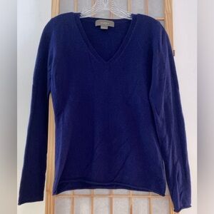 Ply Cashmere V-Neck Sweater - Deep Blue